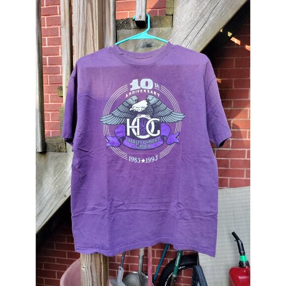 Vintage Harley Davidson Eagle Print Tshirt Size L Single Stitch Biker - Picture 1 of 8